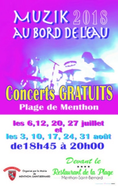  Plage de Menthon - 470 Route de la Plage, 74290 Menthon-Saint-Bernard, Vendredi 6 juillet 2018